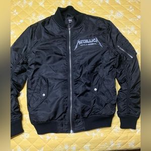 Metallica Bomber Jacket World Magnetic Tour 2010 Divided H&M Men M Black
